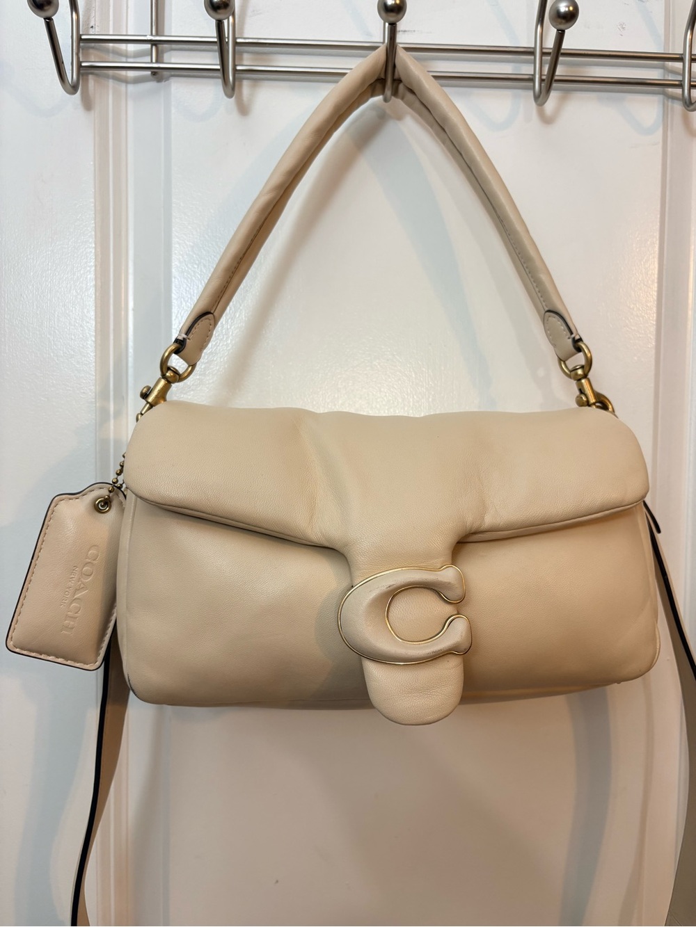 Coach Pillow Tabby 26 Ivory Nappa Leather Shoulder Bag C0772